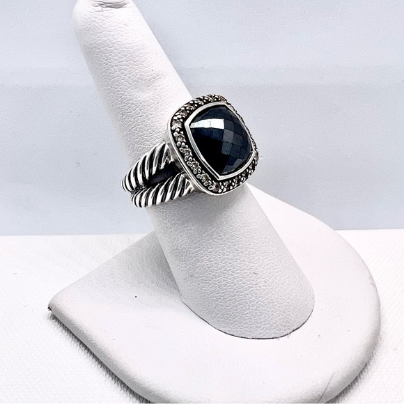 David Yurman Albion Hematite Moonlight Ice Diamond Ring - Picture 4 of 9